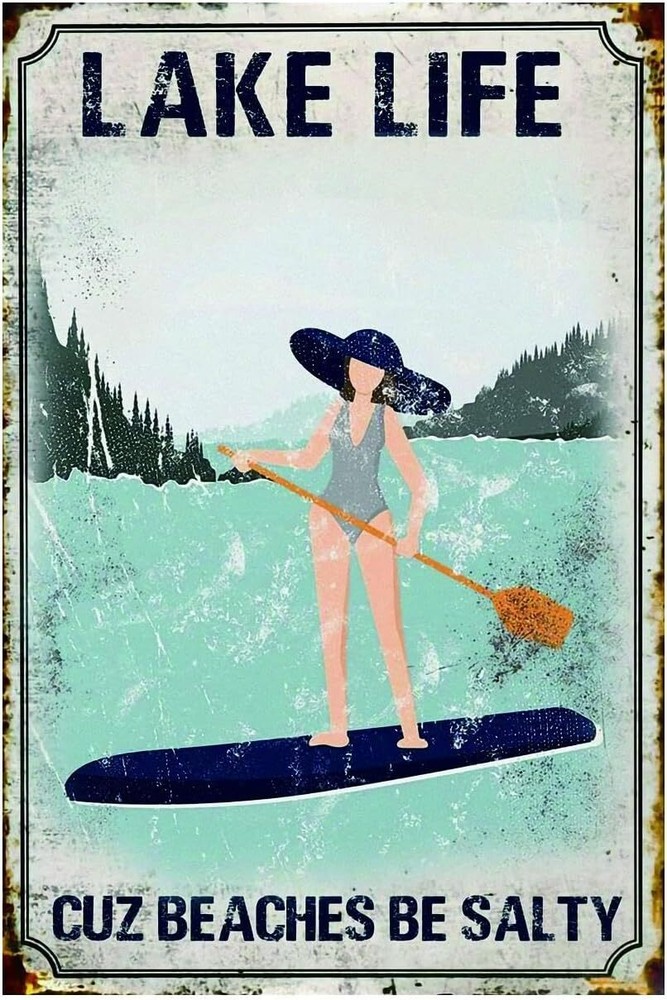 Hiking Metal Sign, Camping Wall Art, Forest Décor Poster，Adventure Awaits，for Ca