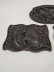 VTG Home Interiors Western Rodeo Buckle Wall Plaques Horse Star Bronco Set of 3