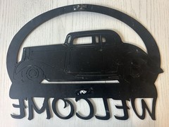 Plasma Cut Metal Hot Rod 1932 Ford Coupe Welcome Sign Free Shipping!