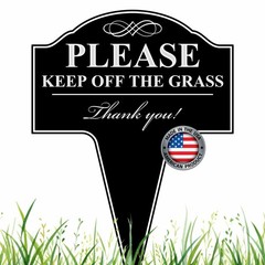 Please Keep Off The Grass Aluminum Yard Sign 10×14 inch Weatherproof