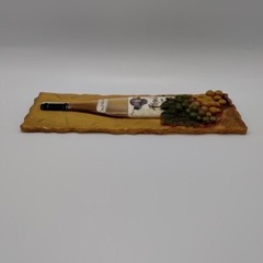 C Winterle Olson Wine Bottle Grapes 3d Wall Plaque Resin Decorative Tile