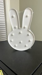 White Bunny Shaped LED Battery-Operated Wall Decor Light for Kids Room, Nursery
