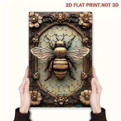 Vintage Ornate Bee Metal Sign Elegant Rustic Home Decoration Nature Lover Gift