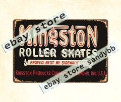 KINGSTON ROLLER SKATES SKATING KOKOMO Indiana metal tin sign art prints online