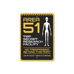 Area 51 Alien Top Secret Research Facility Decor Metal Sign