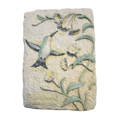 Set of 3 Hummingbird Floral 3D Resin Wall Plaques, Decorative Vertical Art