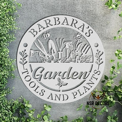 Custom Metal Garden Tool Sign, Gardener Name Sign, Gift for Grandparent