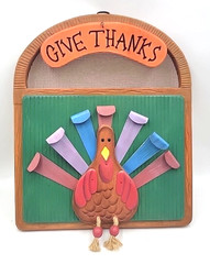 Turkey Wood Hand Made Hanging Front Door Thanksgiving Fall Decor Wall Plaque