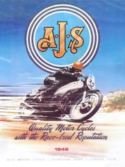 Vintage AJS motorcycles poster ad reproduced on steel sign biker decor