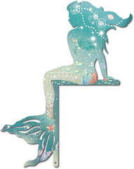 Metal Door Frame Decor, Ocean Blue Mermaid Door Topper Beach Wall Art for Win…