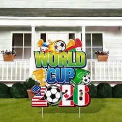 Vivantia 2026 Soccer Yard Signs, 38 Inch Large World Cup Yard Sign with Stake…