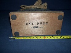 Rae Dunn Metal Grateful Pumkin with Wood Base 2019