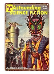 Astounding Science Fiction cover 1958 metal tin sign best place to outdoor home