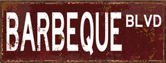Sun Protected BBQ Blvd Metal Street Sign, Patio Décor, Outdoor Living