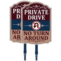 14×10″ Reflective Warning Signs with Metal Stakes