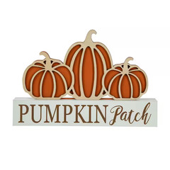 7.75 In. H Fall Wooden Pumpkin Patch Pumpkins Table Sign