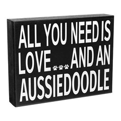 JennyGems Aussiedoodle Signs, Love and an Aussiedoodle, Mom Dog Wall Decor
