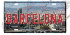 Barcelona Spain Cityscape Metal License Plate Sign Wall Travel Home Decor