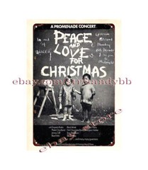 1969 Peace Love for Christmas metal tin sign