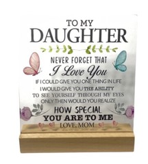 4 1/2×5 Inch Clear Desk Plaque W/Stand Thoughtful Decor Her woman Daughter Gift