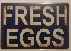 Chicken Tin Sign Fresh Eggs 8×12 Vintage Style Humor New Rooster Hen
