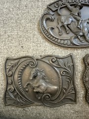 3 Home Interiors Belt Buckle Style Wall Hanging Western Cowboy Rodeo Star Horse