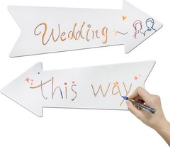 Blank Arrow Signs With Stakes 6 Pack – 17 x 6 Inches Wedding Directional Yard Si