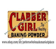 1920 A CLABBER GIRL baking powder metal tin sign wall art lounge room