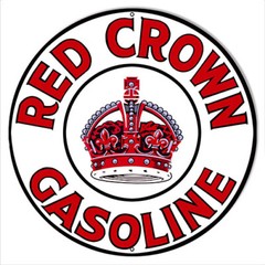 Red Crown Red/White Gasoline Reproduction Metal Sign Motor Oil 18″ Round