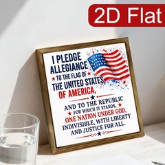 USA Patriotic Wooden Sign Pledge Republic Indivisible Liberty Home Art for home