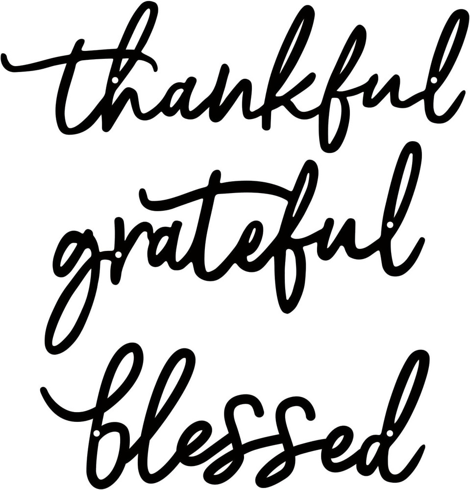 ESTART Thankful Grateful Blessed Letter Sign Metal Wall Decor, 3 Piece Black …