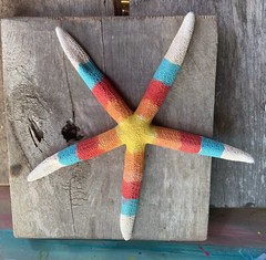 OOAK Handmade Rustic WOOD SIGN Seashore Starfish Seashells Nautical Beach Decor
