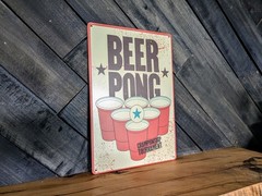 Beer Pong Championship Sign – Funny College Dorm Game Room Decor – 8 x 12 in