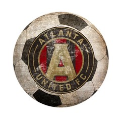 Distressed Soccer Ball – S0911 – Atlanta United – MDF Wood