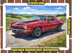 Metal Sign – 1970 Chevrolet Camaro Z/28 1 Watercolor – 14×10