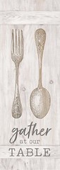 P. Graham Dunn Gather at Our Table Utensils Whitewash 7 x 20 Inch Pine Wood Pall