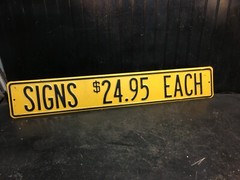 Signs 24.95 Each Metal Garage Yard Art Sign 36in x 5.5in License Plate