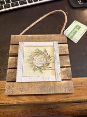 THE SPRING SHOP 6″ x 6″ Farmhouse Home Wood Hanging Wall Décor