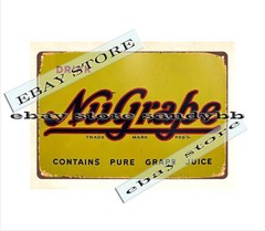 1930s NUGRAPE SODA POP drink metal tin sign home interior stores
