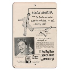 Vintage Mary Martin Curler Sign Aluminum Metal Retro Hair Salon Decor
