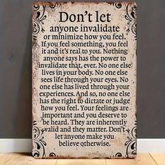 Vintage Metal Tin Signs Don’t Let Anyone Invalidate You Inspirational Wall Decor