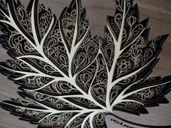 Wall Art Wooden Handcrafted Laser Cut Leaf Plaque 12″