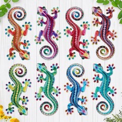 8 Pcs Metal Gecko Wall Art Outdoor Decor Metal Lizards Wall Decor Lizard 4.2 …