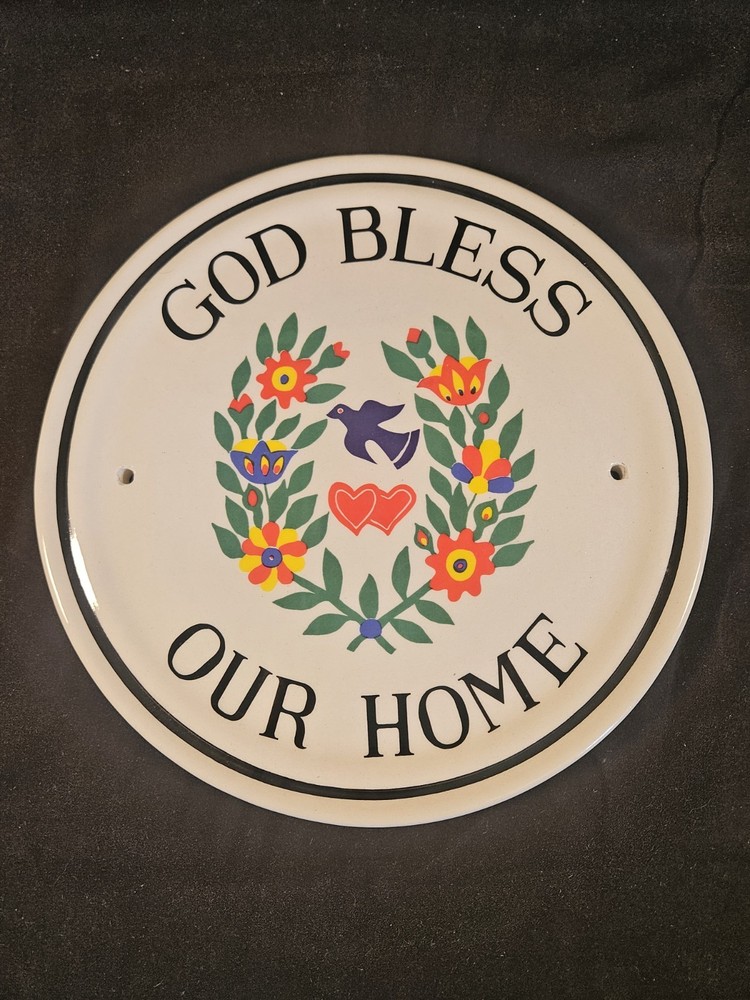 Hex Sign God Bless Our Home Agate 108 California 10″