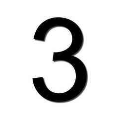 Floating House Number 3 | Arial Series | Modern Designer Door Numbers | Acrylic