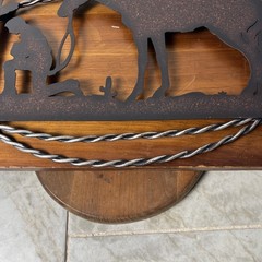 Praying Cowboy Kneeling at Cross Horse Rustic Metal Western Wall Decor Memorial