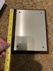 Award Plaque By Trophy Arts Inc With Metal Plate And Pins