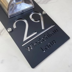 LED SOLAR POWERED OUTSIDE CUSTOM HOUSE SIGN LASER CUT NUMBER STREET HOUSE