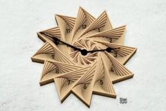 3d geometric Wall Premium Wooden Crafted Vintage Design Wall Clock Engraved Look