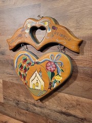 Vintage JDI Hand Painted Wooden Welcome Friends Wall Hanging Plaque Sign 12 x 12